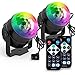 Party Lights, [2-PACK] Sound Activated Disco Ball Strobe Party Light, 7 Lighting Color Disco Lights with Remote Control for Bar Club Party DJ Karaoke Wedding Show and Outdoor(3W) (Black)