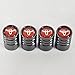 US85 Red Toyota Black Chrome Auto Car Wheel Tire Air Valve Caps Stem Cover
