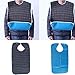 Sainfee 3 Pieces Adult Bib with Optional Crumb Catcher Waterproof Backing Mealtime Clothing Protector Adult Aid Apron