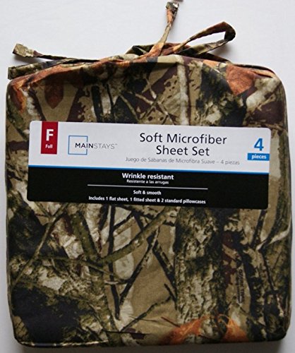 Mainstays Camouflage Soft Microfiber Full Sheet Set 844178026871