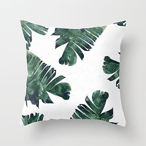 Fashion Banana Leaves Polyester Decorative Throw Pillow Case 18 x 18 Inches