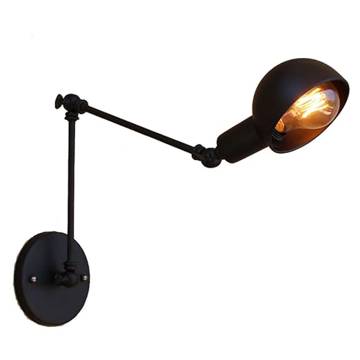 Led Wandlight Retro Antik Industrial Design Schwarz Runde