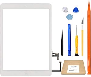 JPUNG for iPad Air 1st Generation Screen Replacement Touchscreen Digitizer,Only for A1474 A1475 A1476 Air 1st gen, with Home Button, Full Repair Kit