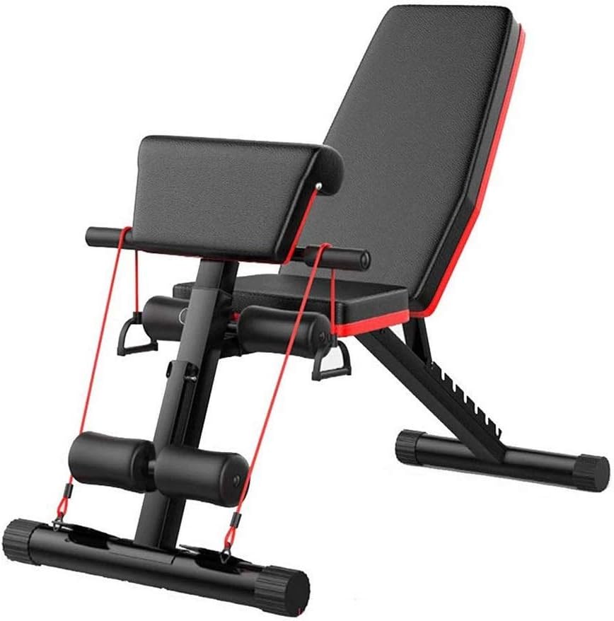 FQCD Adjustable Weight Bench - Utility Weight Benches for Full Body Workout, Foldable Flat/Incline/Decline FID Bench Press for Home Gym
