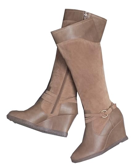 WALKX Damen Country Stiefel Wintersteifel Regenstiefel Boot Braun
