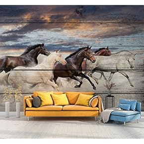 Wall Mural Horse Removable Wallpaper Wall Sticker for Bedroom Living Room - 100x144 inches