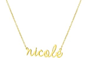 Awegift Personalized Name Necklace 18K Gold Plated New Mom Bridesmaid Gift Jewelry for Women