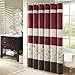 Madison Park Serene Flora Fabric Shower Curtain, Embroidered Transitional Shower Curtains for Bathroom, 72 X 84, Red