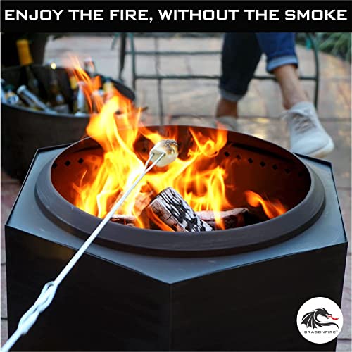Dragonfire 23.5 Inch Smokeless Wood Burning Outdoor Bonfire Fire Pit