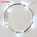Micro LED 20 Cold White Lights with Timer, Battery Operated on 7.87ft Long Silver Color Ultra Thin String Wire