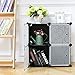 C&AHOME Cube Storage Organizer with Doors, 4-Cube Shelves, Closet Cabinet, DIY Plastic Modular Bookshelf Ideal for Bedroom, Living Room, 24.8