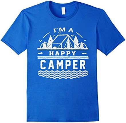 Mens I'm a Happy Camper T-shirt Large Royal Blue