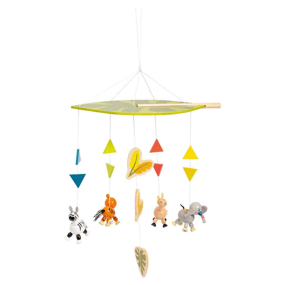 Small Foot 11454 Wooden Jungle Mobile with Cute Animal Figures, Perfect For The Baby's Room