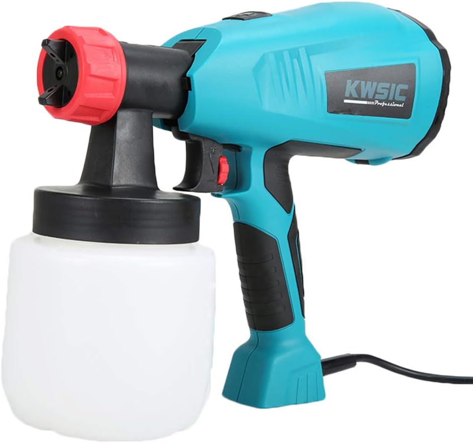 Detachable High Pressure Electric Spray Gun, with 3 Spray Patterns and Adjustable Valve Knob, Home Latex Paint Sprayer 400W No Gas Paint Spray Gun for Painting Ceiling,Blue