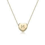 Tiny Gold Initial Heart Necklace-14K Gold Plated
