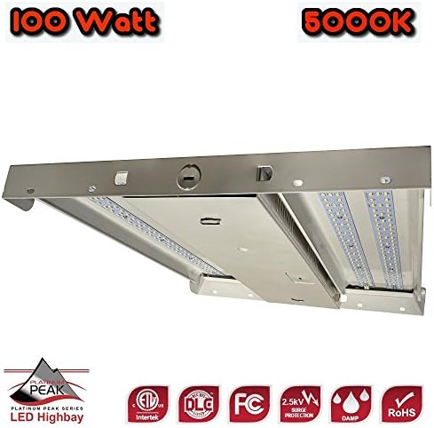 Cost Less Lighting - LED High Bay Lighting Fixture - 100 Watt - 13,910 Lumens - DLC Listed - 5 Year Warranty - Warehouse Lighting, Commercial Lighting