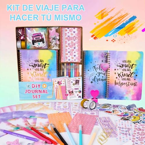 100+Piezas Diario DIY para Niñas, Libretas Bonitas para Niña,Set de Papelería para Diarios Bricolaje,Set de Manualidades Creativas y Regalo para Creatividad y Diversión