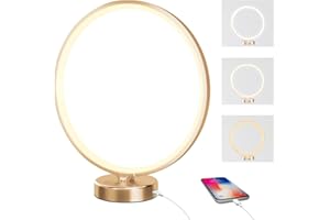 Doraubia Light Therapy Lamp,10000 Lux UV Free Sun Lamp with Touch & Remote Control, Desk Lamp with Stepless Brightness, Timer and 3 Color Temperatures (Gold)