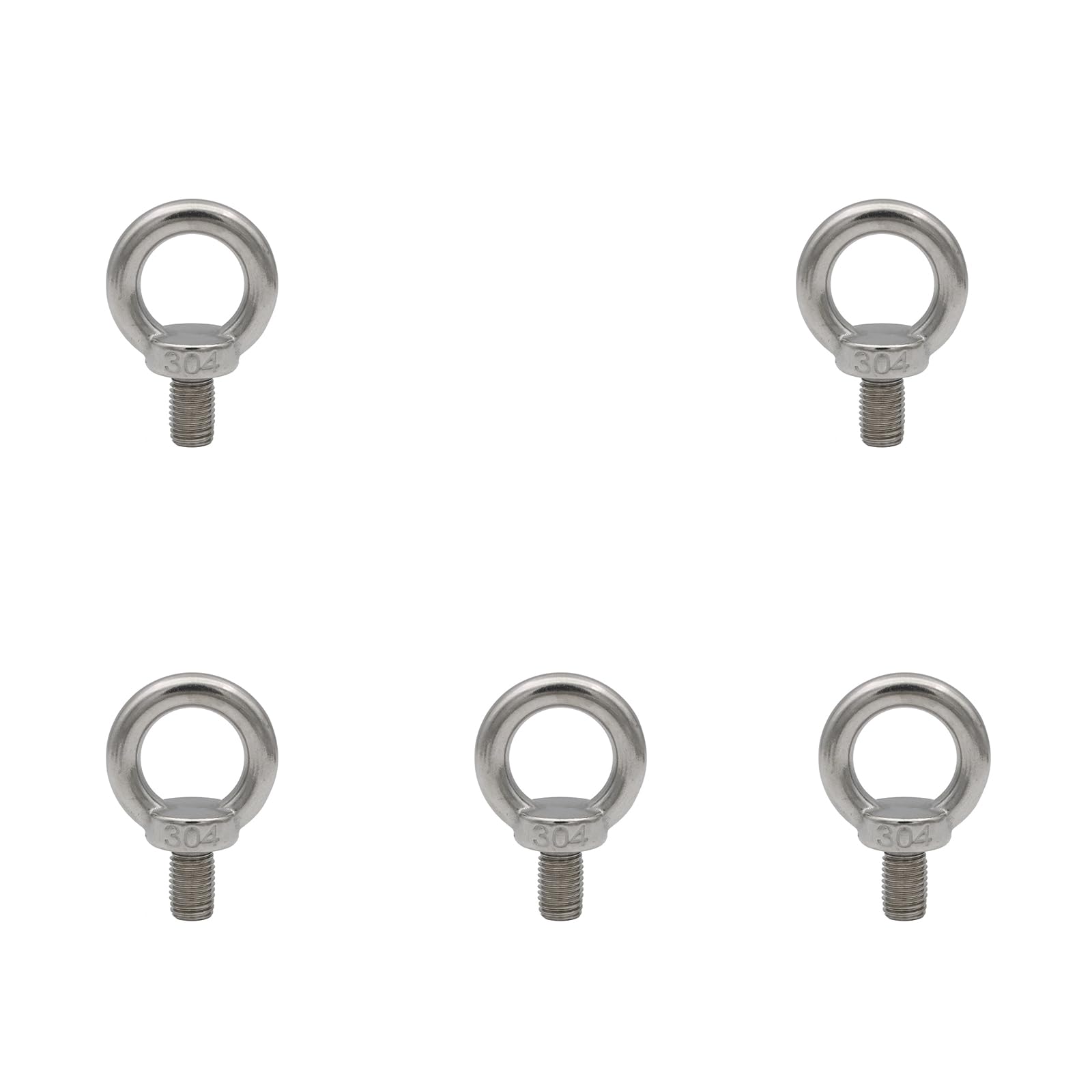 5 Pcs Lifting Eye Nuts Bolts, Stainless Steel M12 Eye Nut Screws, Femal Threaded Hardware Fastener Nuts Bolts