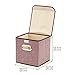 EZOWare 4pc Storage Basket Bins with Lid - Linen lidded Fabric Folding Boxes Cubes Containers - Wine Red, 9.8 x 9.8 x 9.8 inches