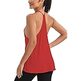 Mippo Workout Tops for Women Racerback Tank Open Back Athletic Shirts Gym Clothes Loose Fit