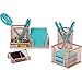 Desk Organizer Office Accessories Set - Set of 4 Rose Gold Desk Accessories, Mesh Desk Set Includes Pen Case, Sticky Note Holder, Business Card Tray, and Desk Organizer