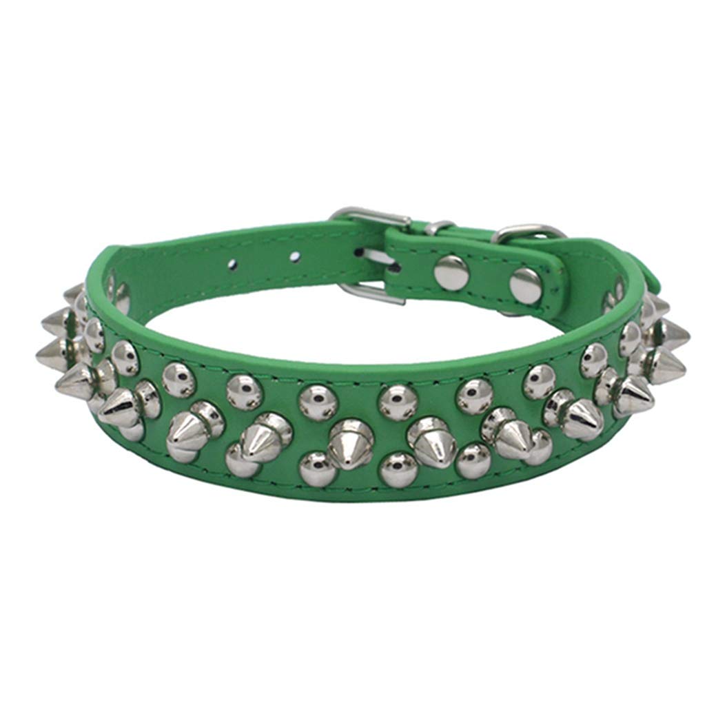 TELEYI Mushrooms Spiked Rivet Studded Adjustable Pu Leather Pet Collars for Cats Puppy Dogs