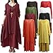 Romacci Women Boho Dress Casual Irregular Maxi Dresses Layer Vintage Loose Long Sleeve Linen Dress with Pockets,XX-Large,Yellow