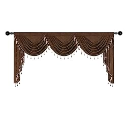 ELKCA Thick Chenille Window Curtains Valance for
