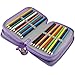 Samaz 72 Inserting Super Large Capacity Multi-Layer Students Pencil Case Pen Bag Pouch Stationary Case Makeup Cosmetic Case Bag (Purple)