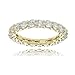 Hoops & Loops Yellow Gold Flashed Sterling Silver Cubic Zirconia 3mm Round-Cut Eternity Band Ring