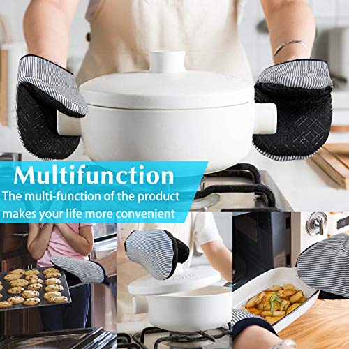 Rmolitty Mini Oven Mitts, Heat Resistant up to 400F Short Oven Mitts