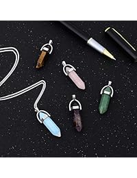 JXMYBA - Collar con colgante de cuarzo chakra de 5 piezas con piedras preciosas de cristal para mujer