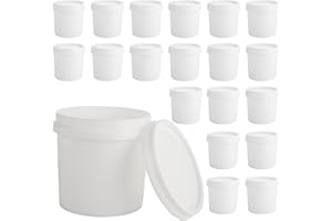 AKOLAFE 20 Pack Paint Buckets for Painting Empty Paint Cans Quart Plastic Paint Containers with Lids 2 Pint Plastic Paint Can 1/4 Gallon Paint Pail Small Paint Storage Containers for Leftover Paint