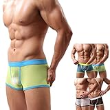 HP95 Men's Bikini Underwear, Mesh Transparent Boxers Bulge Comfy Underwear