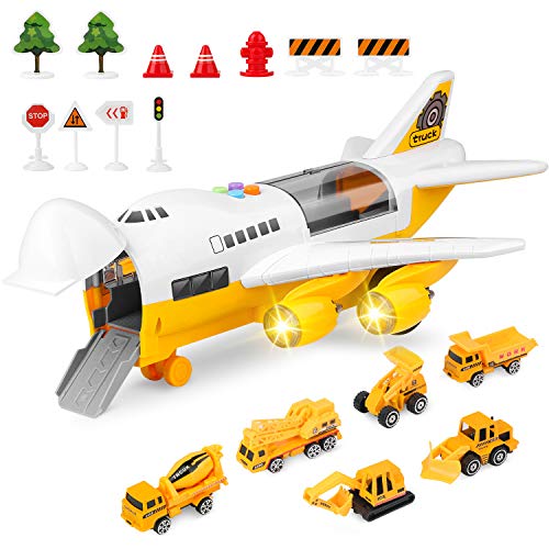 image for BAZOVE Construction Trucks Car Toys Set with Inertia Wheel Transport C