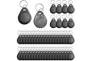 DCVBNY 50PCS ID 125KHz RFID Key Tag Writable Rewritable T5577 Key Fob Tag for RFID Writer Black (Original Blank Chip)