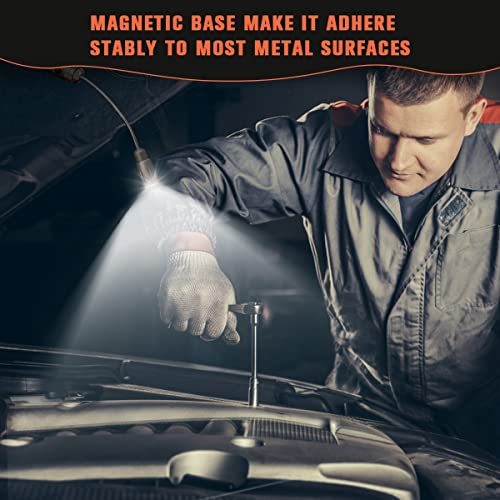 SIHIVIVE Barbecue Grill Light Magnetic Base Super-Bright LED BBQ Lights 360 Degree Flexible Gooseneck, Weather Resistant Portable Outdoor Light, 6 Batteries Included-2 Pack