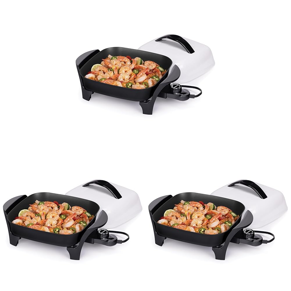 Presto 06620 11-Inch Electric Skillet,Black/White (Pack of 3) Image Presto 06620 11-Inch Electric Skillet,Black/White (Pack of 3) Image