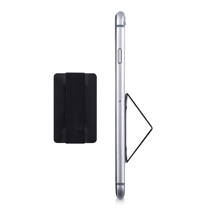 kwmobile Slim Smartphone Fingerhalter Griff Halter - Selbstklebende Handy Fingerhalterung Finger Halter für z.B. iPhone Samsu