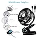 Hpory USB Clip On Fan for Baby Stroller Rechargeable Portable Desk Fan 2 in 1 Mini Fan with 4400mAh Battery Powered Fan for Office, Camping or Outdoor Activities