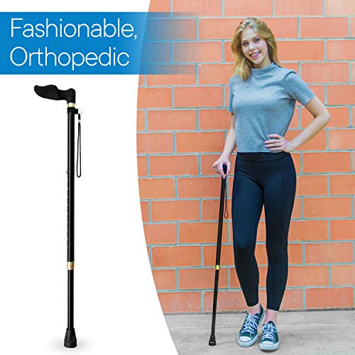 RMS Right Hand Walking Cane with Palm Grip Orthopedic Handle Fit