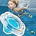 Baby Swimming Ring Floats with Safety Seat Double Airbag Swim Rings for Babies Kids Swimming Float Baby Floats for Pool Swim Training Aid Kids PVC Pool Floats for Toddlers of 6-24 Months - Blue