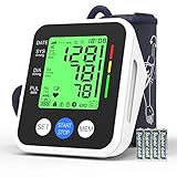 Blood Pressure Monitor, IVKEY Upper Arm Blood Pressure Monitor, Digital Automatic Measure Blood Pressure and Heart Rate Pulse with Wide-Range Cuff for Home use, 3.5'' Three-Color Backlight Display