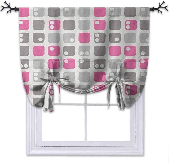 YUAZHOQI - Cenefa para ventana, forma cuadrada con puntos en color