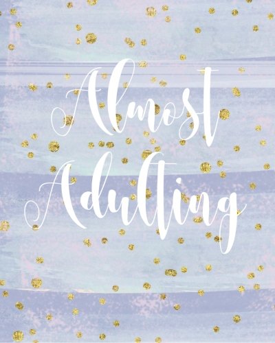 Almost Adulting: Bullet Journal with Stylish Violet Watercolor, Gold Dot Design, Dot Grid Bullet Journal, 8 x 10 Blank Notebook, 1/4 inch Dot Grid ... Softcover Dotted Paper, Perfect Bound Diary