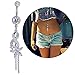 Mutreso Belly Button Navel Ring Surgical Steel Crystal Flower Dangle Curved Barbell Bananabell Piercing Jewelry