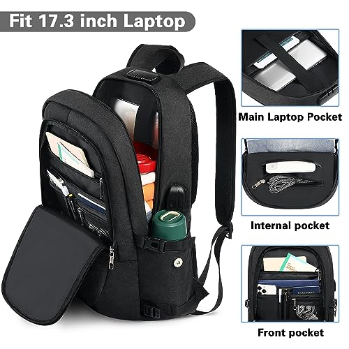 AMBOR Travel Laptop Backpack For Men, 17.3 Inch Anti Theft Business