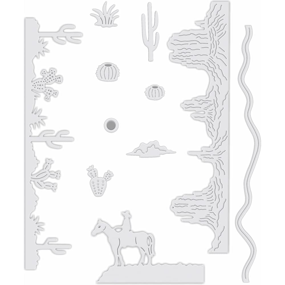 Sweet Dixie Metal Cutting Dies Desert Scene, Silver (SDD575)