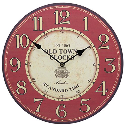 Buy 13" Wall Clock with Vintage London Urban Art Old Town Clocks Rustic